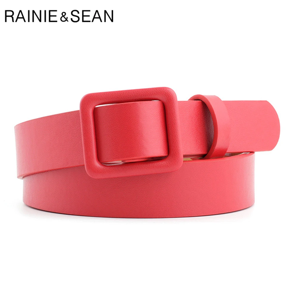 Top Trends: RAINIE SEAN Pink Women Belt No Holes Waist Belt Female Solid Solid Red Black Camel White Girls Belt Fashion Accessories Shoppable Styles - Image 2