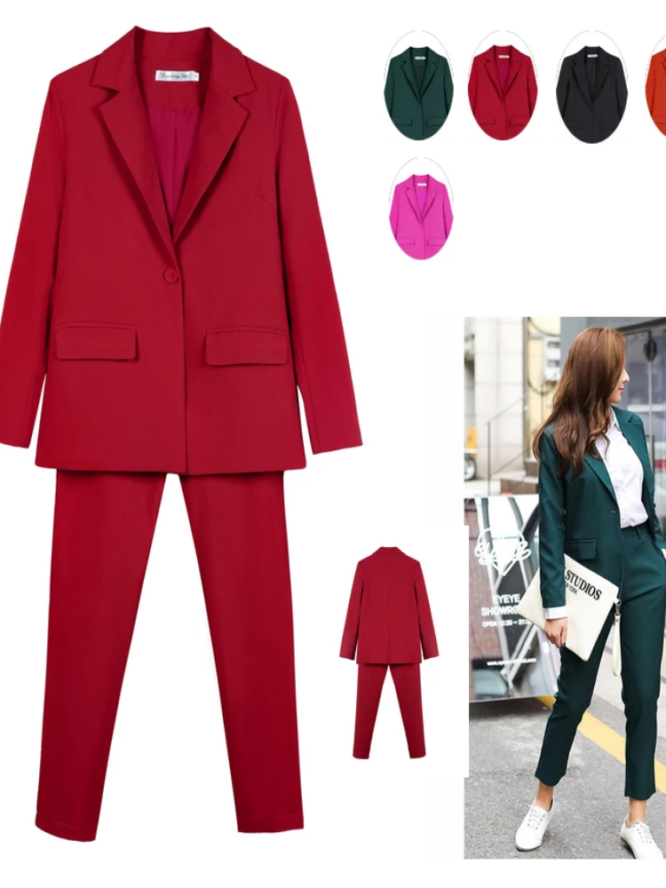 Top Trends: Work Pantsuits OL 2 Piece Set For Women Business Interview Uniform Slim Blazer And Pencil Pants Office Lady Suit Female Outfits Shoppable Styles