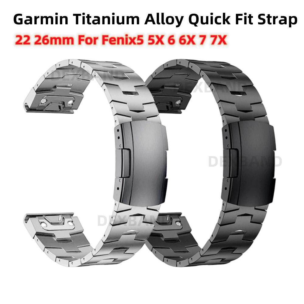 Top Trends: Garmin 22mm 26mm Quick Fit Titanium Metal Watch Band Bracelet For Fenix 7X 7 Solar / 6 Pro / 5 Plus / Instinct / Epix Gen2 Strap Shoppable Styles