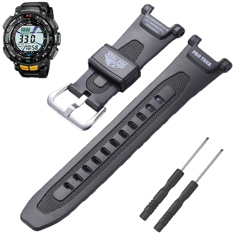 Top Trends: Rubber Strap Suitable For Casio Protrek Prg-240 PRG-40 Pathfinder Series Men's Sport Waterproof Watch Band Accessories Shoppable Styles