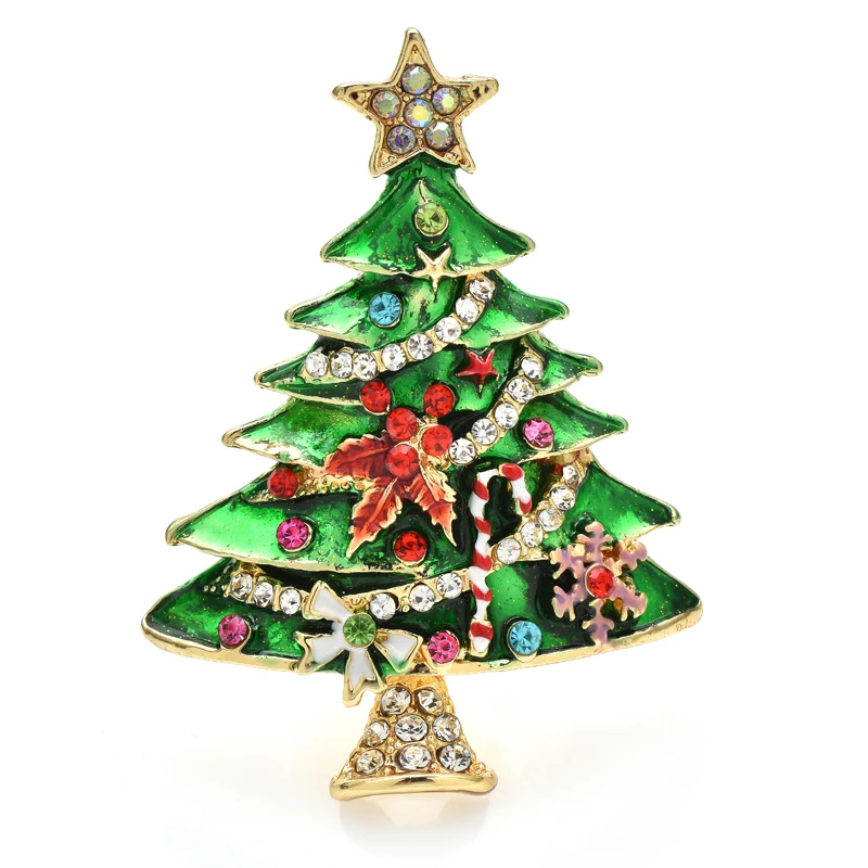 Top Trends: Wuli&baby Christmas Tree Brooches For Women Men 2-color Enamel Gifts On Tree Plants Party Office Brooch Pin Gifts Shoppable Styles