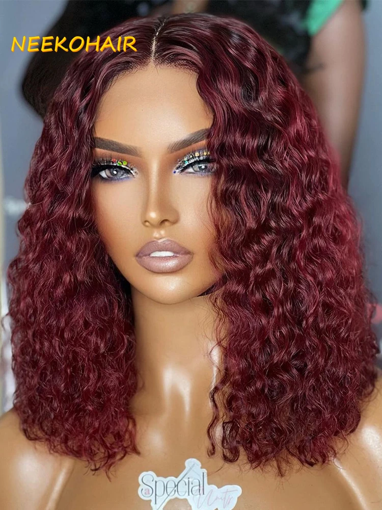 Top Trends: Short Curly Bob Wigs Chocolate Brown Burgundy Honey Blonde Lace Front Wigs Transparent Lace Frontal Human Hair Wigs For Women Shoppable Styles