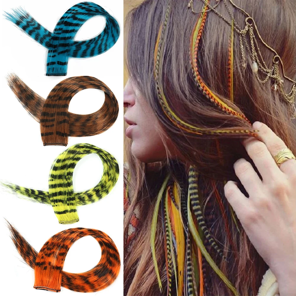 Top Trends: Synthetic 18&quot; Feathers Hair Clip In One Piece Hair Extension DIY Colorful Hairpiece For Fashion Beautiful Girls Shoppable Styles