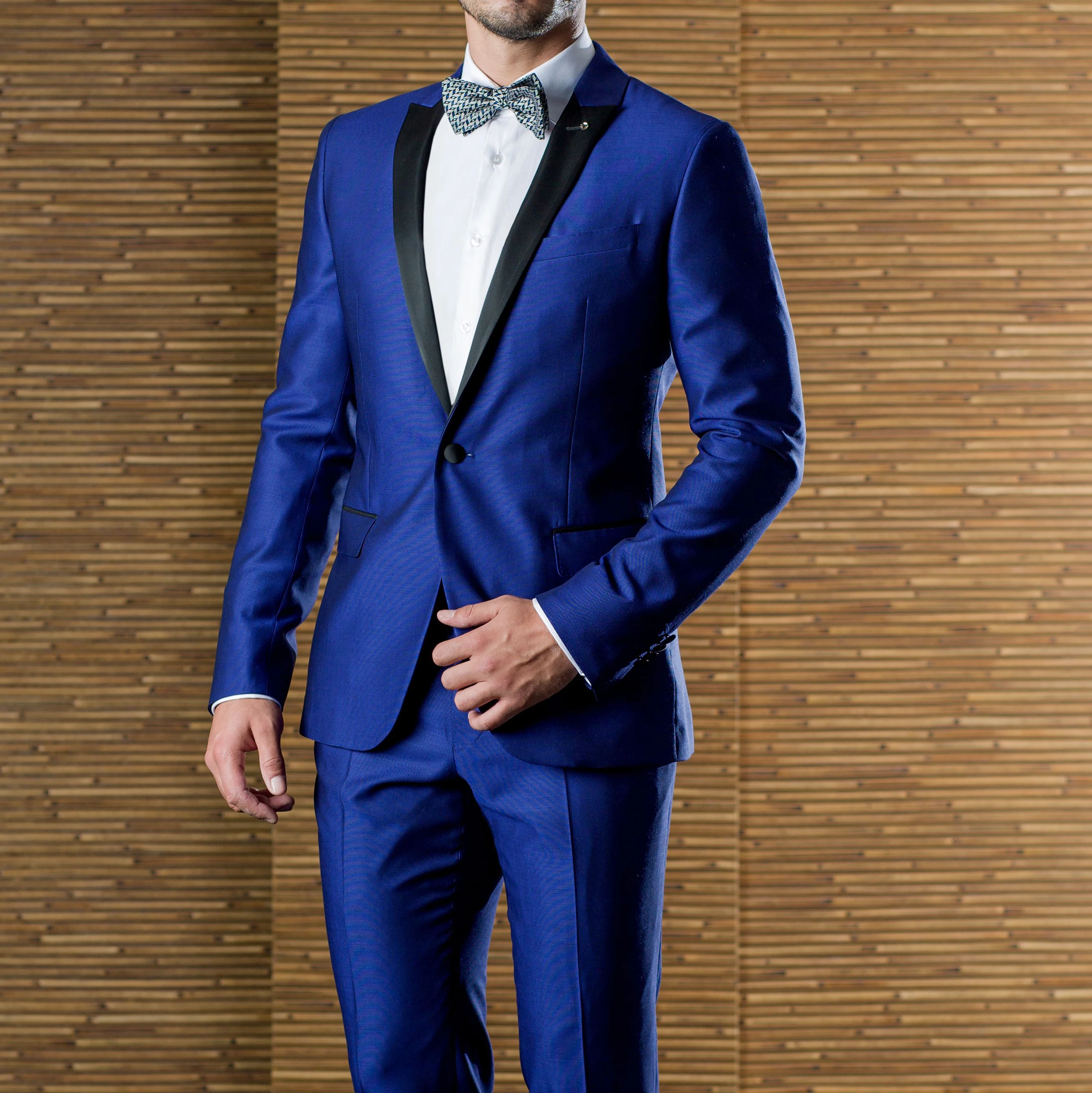 Top Trends: Royal Blue Suits For Men Blazer Outfits Black Peaked Lapel Single Breasted Satin Wedding Luxury Costume Slim Fit Ropa Hombre Shoppable Styles