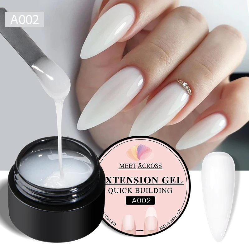 Top Trends: MEET ACROSS White Extension Gel Nail Polish Acrylic Construct Hard Gel Semi Permanent Varnish Nude Pink Gel Polish UV Manicure Shoppable Styles