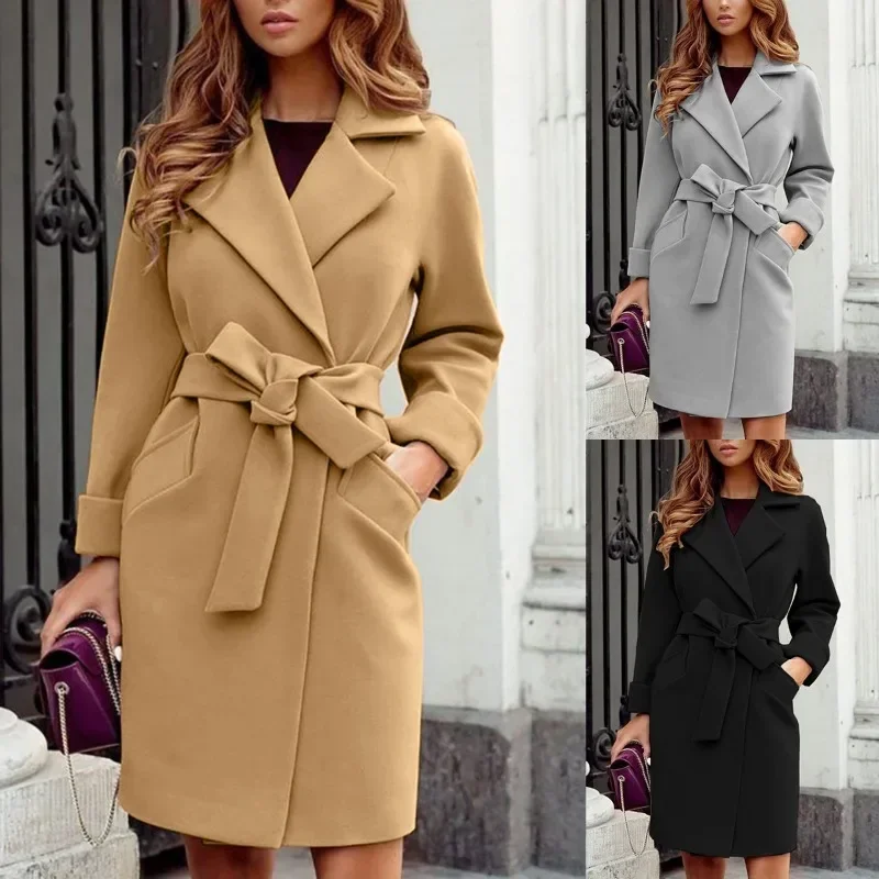 Top Trends: Elegant Woolen Winter Coat For Women Long Sleeve Fashion Streetwear Casual Solid Jackets Coats Outwear Clothing Loose Lapel 2023 Shoppable Styles