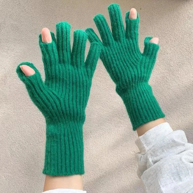 Top Trends: New Touch Screen Gloves For Playing Phone Women Winter Thicken Warm Knitted Stretch Gloves Full Finger Outdoor Skiing Gloves Y2K Shoppable Styles