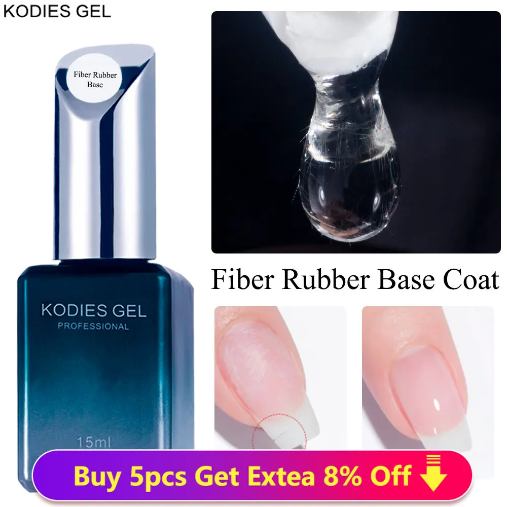 Top Trends: KODIES GEL Fiber Base Coat Fiberglass For Nails Gel Polish UV Semi Permanent Repair Fix Crack Nail Rubber Base Gel Strengthener Shoppable Styles