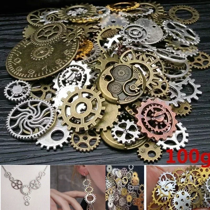 Top Trends: 100g Vintage Steampunk Wrist Watch Parts Gears Wheels Steam Punk DIY Jewelry Making Findings 12-40mm Shoppable Styles