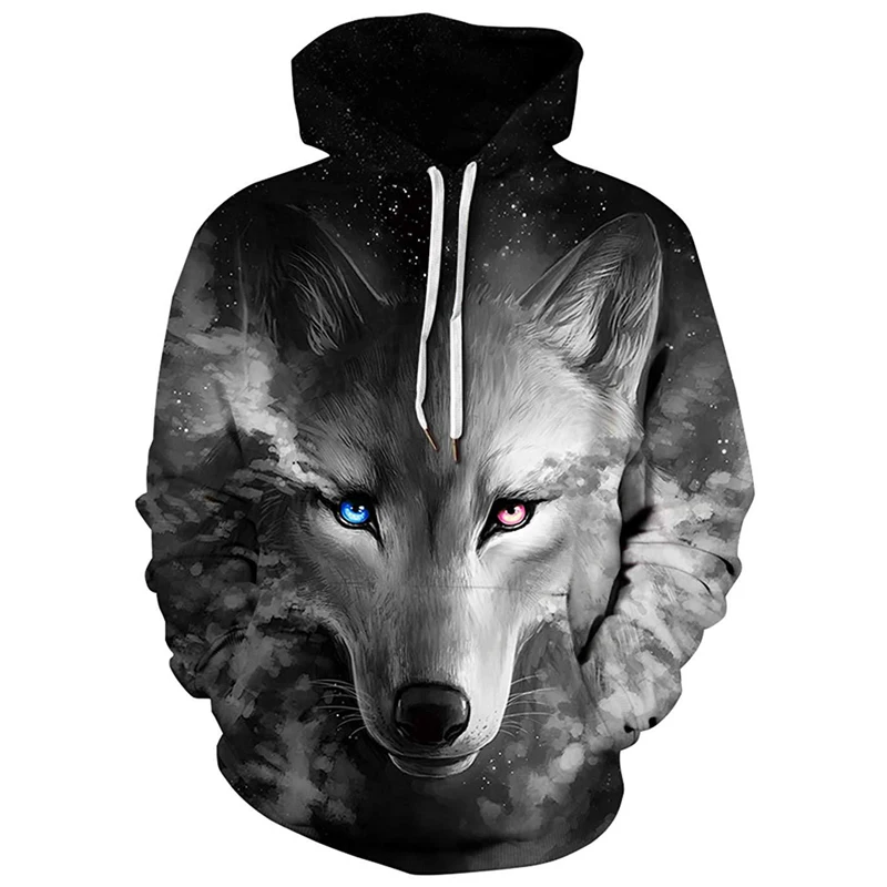 Top Trends: 2022 Autumn Winter Men's Fashion 3D Animal Sweatshirts Women Hoodies Printed Ferocious Wolf Head Hooded Stylish Top Plus Size Shoppable Styles