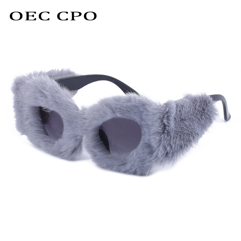 Top Trends: Fashion Soft Fur Sunglasses Women 2022 New Handmade Velvet Sun Glasses Female Oversized Square Eyewear UV400 Ladies Shades Shoppable Styles