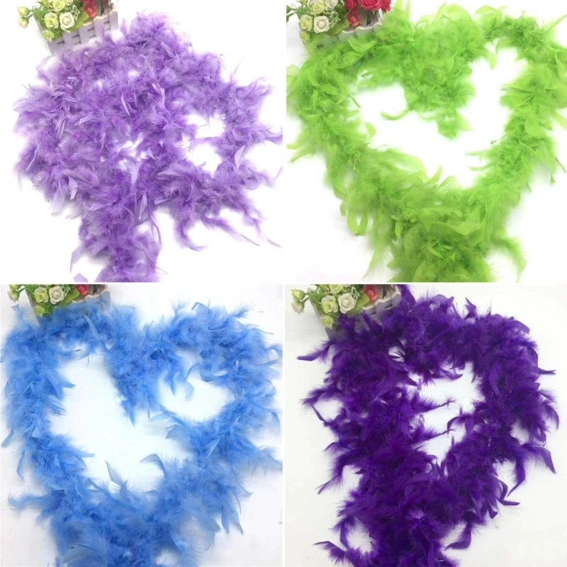 Top Trends: Feather Boa Plush Feather Trim Stripe Shawl For Wedding Dress Clothes Decors Shoppable Styles - Image 5