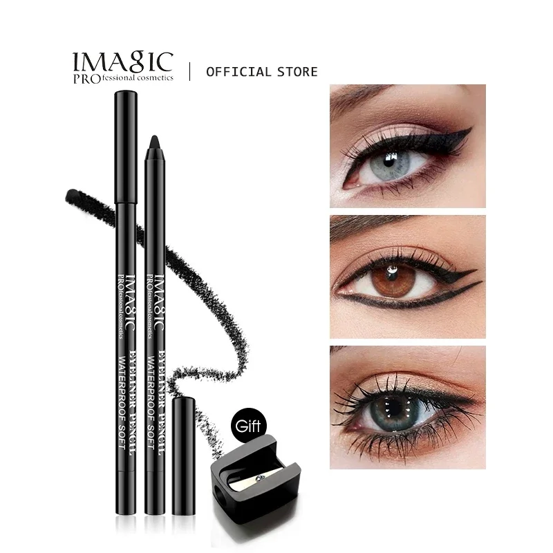 Top Trends: IMAGIC Eyeliner Pen Waterproof 1pcs Black Makeup Beauty Cosmetic Tool+ 1pcs Pencil Sharpener Shoppable Styles