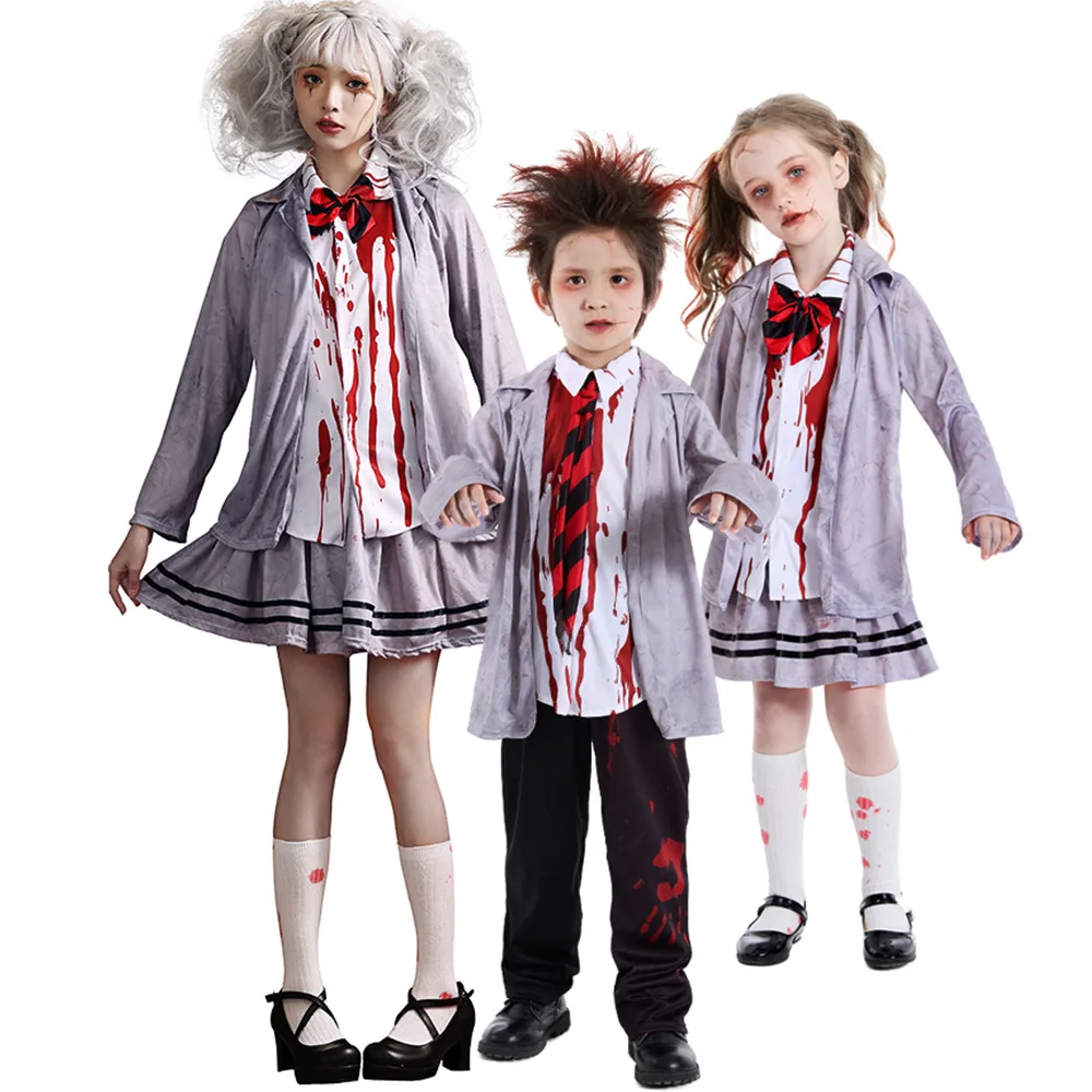 Top Trends: Umorden Halloween Scary Fancy Dress Bloody Student Zombie Costumes Uniform For Kids Child Boys Girls Tween Teens Size 4-16T Shoppable Styles