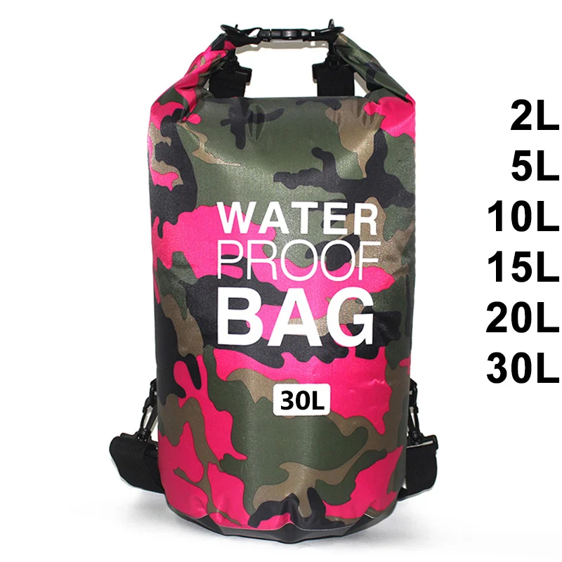 Top Trends: 2L 5L 10L 15L 30L Waterproof Swimming Bag Dry Sack Camouflage Colors Fishing Boating Kayaking Storage Drifting Rafting Bag Shoppable Styles