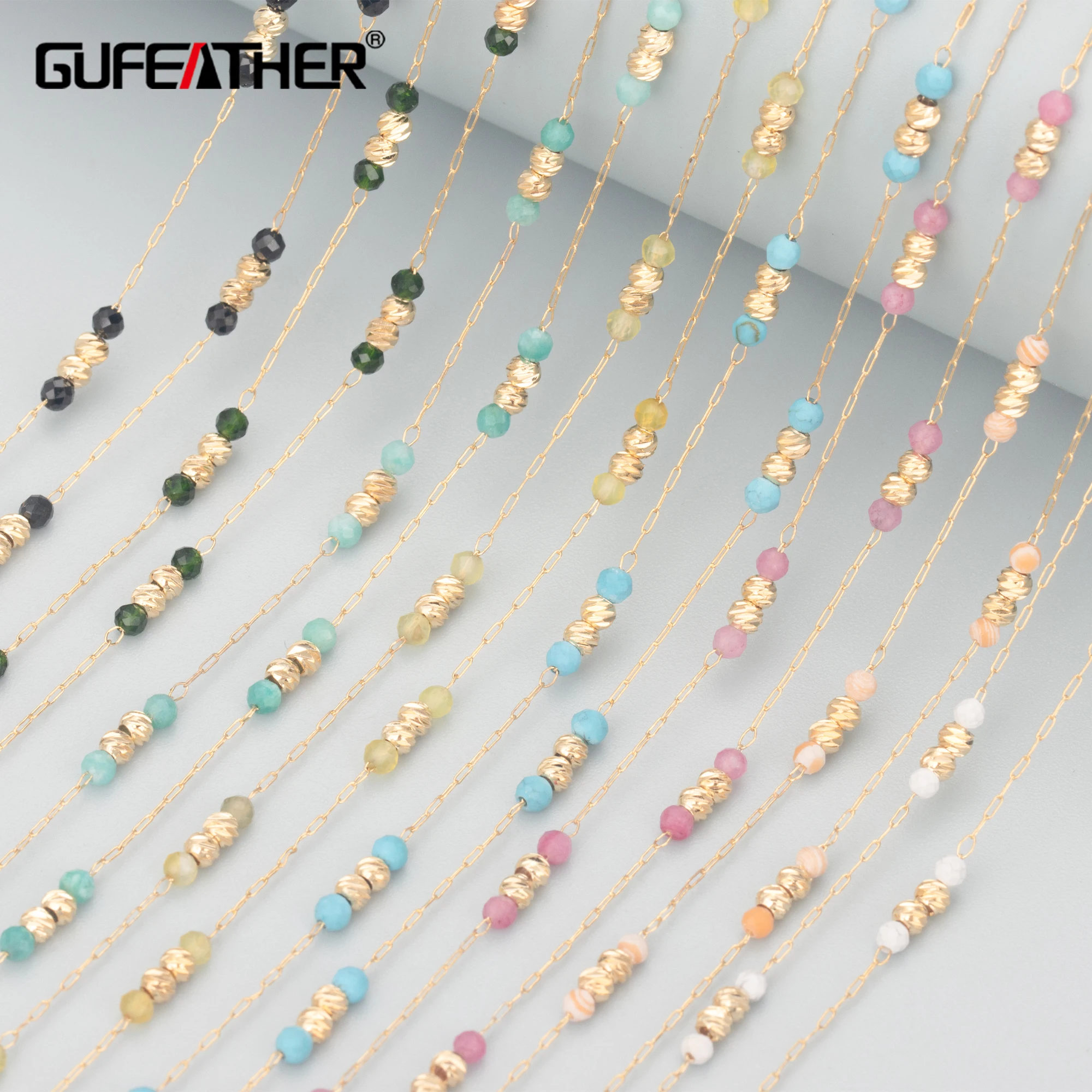 Top Trends: GUFEATHER C292, diy Chain, stainless Steel, natural Stone, hand Made, beads, jewelry Making Findings, diy Bracelet Necklace, 1m / lot Shoppable Styles