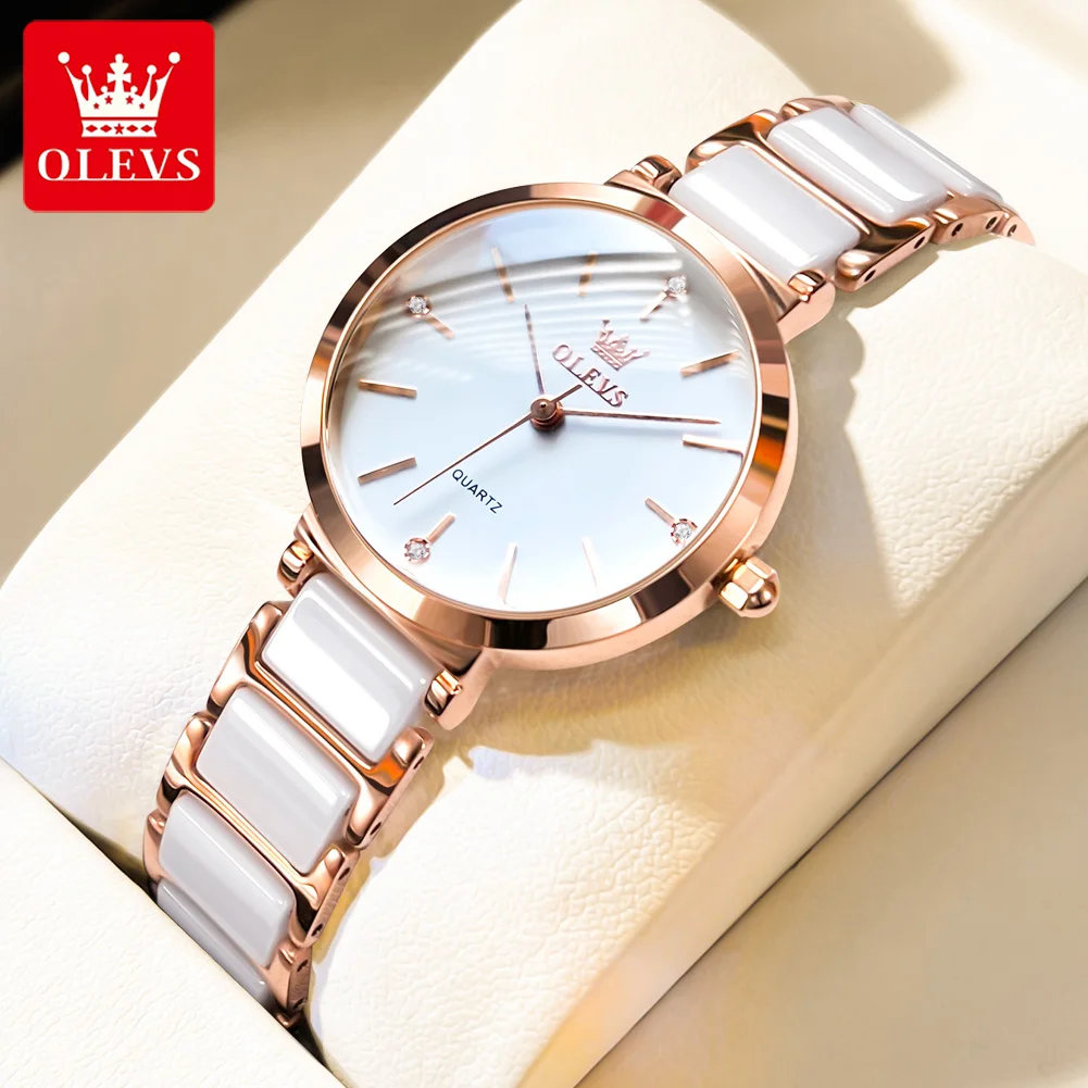 Top Trends: OLEVS Luxury Watch For Women Fashion Stainless Steel Ceramics Strap Waterproof Casual Elegant Women's Quartz Watch Reloj Mujer Shoppable Styles