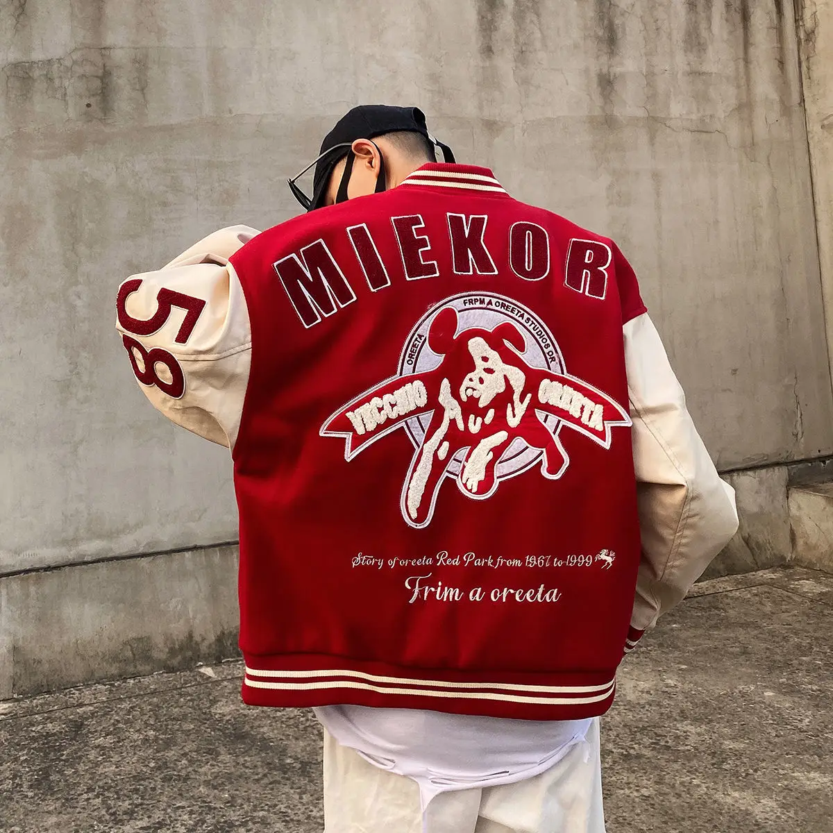 Top Trends: Black Red Oversize Varsity Jacket Vintage Men R Letter Embroidery Baseball Bomber Coats Women Hip Hop Streetwear Leather Sleeve Shoppable Styles