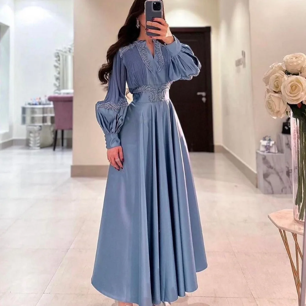 Top Trends: Epoch Long Evening Dress فساتين مناسبة رسمية Elegant Pleat V-Neck Luxury Sequined Arabia Empire Homecoming Prom Gown Women Shoppable Styles