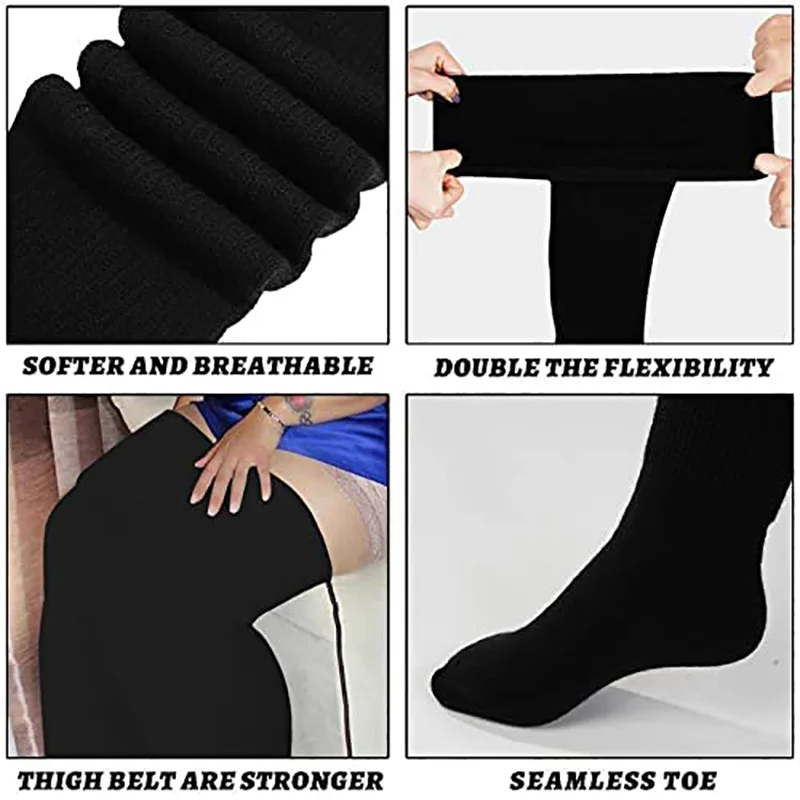 Top Trends: Plus Size Socks Compression Stockings Womens Thigh High Socks Thick Thighs- Extra Long Striped Thick Over Knee Socks XA76B Shoppable Styles - Image 2