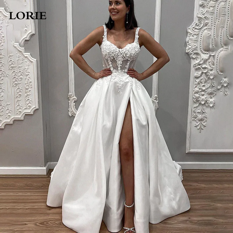 Top Trends: LORIE 3D Flowers Lace Wedding Dresses A Line Sleeveless Sweetheart Neck Bride Dress Elegant Classic Modest Bride Wedding Gowns Shoppable Styles