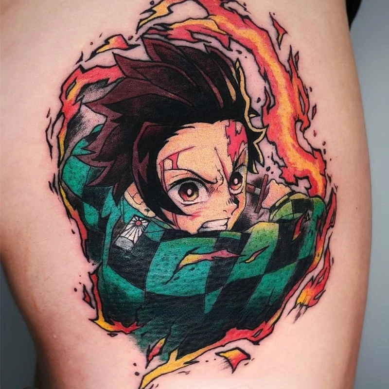 Top Trends: Anime Temporary Tattoos Waterproof Cartoon Tanjirou Body Art Fake Tattoo Sticker For Adult Kid Shoppable Styles