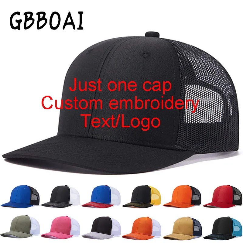 Top Trends: Custom Embroidery Logo Baseball Cap Summer Breakable Net Blank Truck Caps Men's Women Text Letter Richardson Hats Custom Logo Shoppable Styles