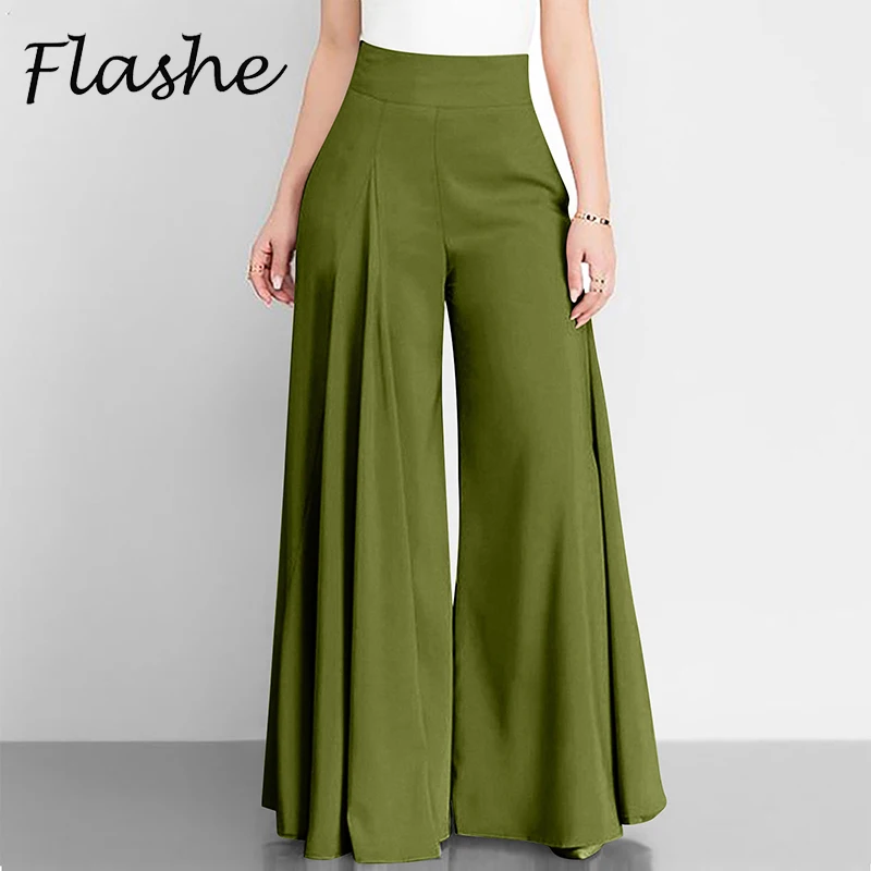 Top Trends: Women Elegant High Waist Wide Leg Pants Solid Loose Long Trousers Women Spring Autumn Casual Pants Shoppable Styles