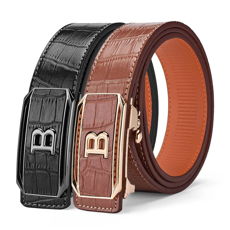 Top Trends: HCDW Brand Belt For Men Automatic Genuine Leather Belts Man Luxury Designer Fashion Black Brown Golf Work Trouser Belt Male Gift Shoppable Styles