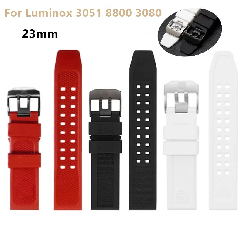 Top Trends: Waterproof Silicone Strap For Luminox 1800 3050 3080 3150 8800 8820 Series Watch Band Accessories Replacement Watchbracelet 23mm Shoppable Styles