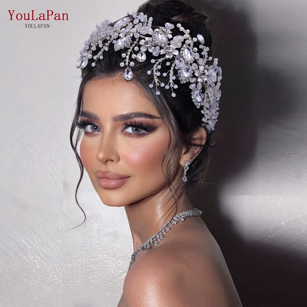 Top Trends: YouLaPan HP453 Trendy Bridal Headband Wedding Crown Hair Accessories Bride Hair Ornaments Crystal Headdress Prom Tiara For Women Shoppable Styles