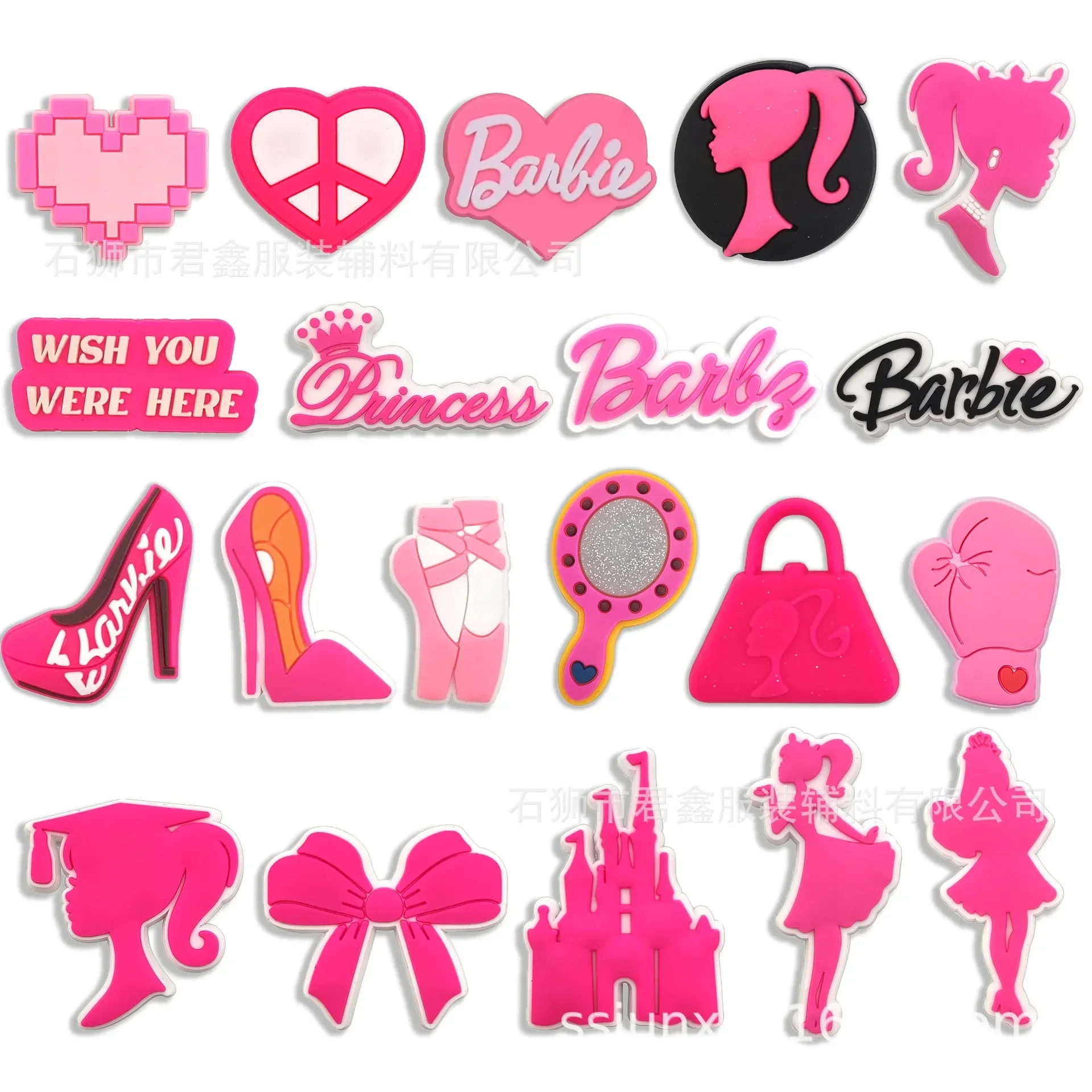 Top Trends: 3pcs A Set Pink Barbie DIY Shoe Buckle Cartoon PVC Souvenir Accessories Decoration Croc Jibz Charm Kids Girls Party X-mas Gift Shoppable Styles