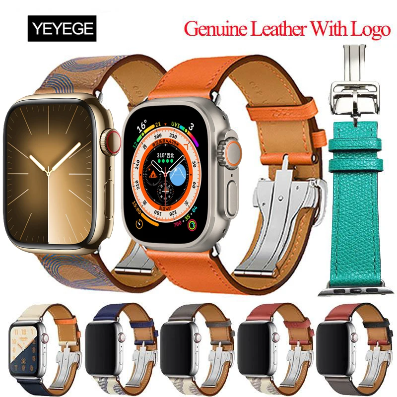 Top Trends: Genuine Leather Strap For Apple Watch 9 Band 44mm 45mm 42mm 38 Buckle Strap Bracelet For IWatch 8 Ultra 2 49mm Band 41mm 40 Shoppable Styles