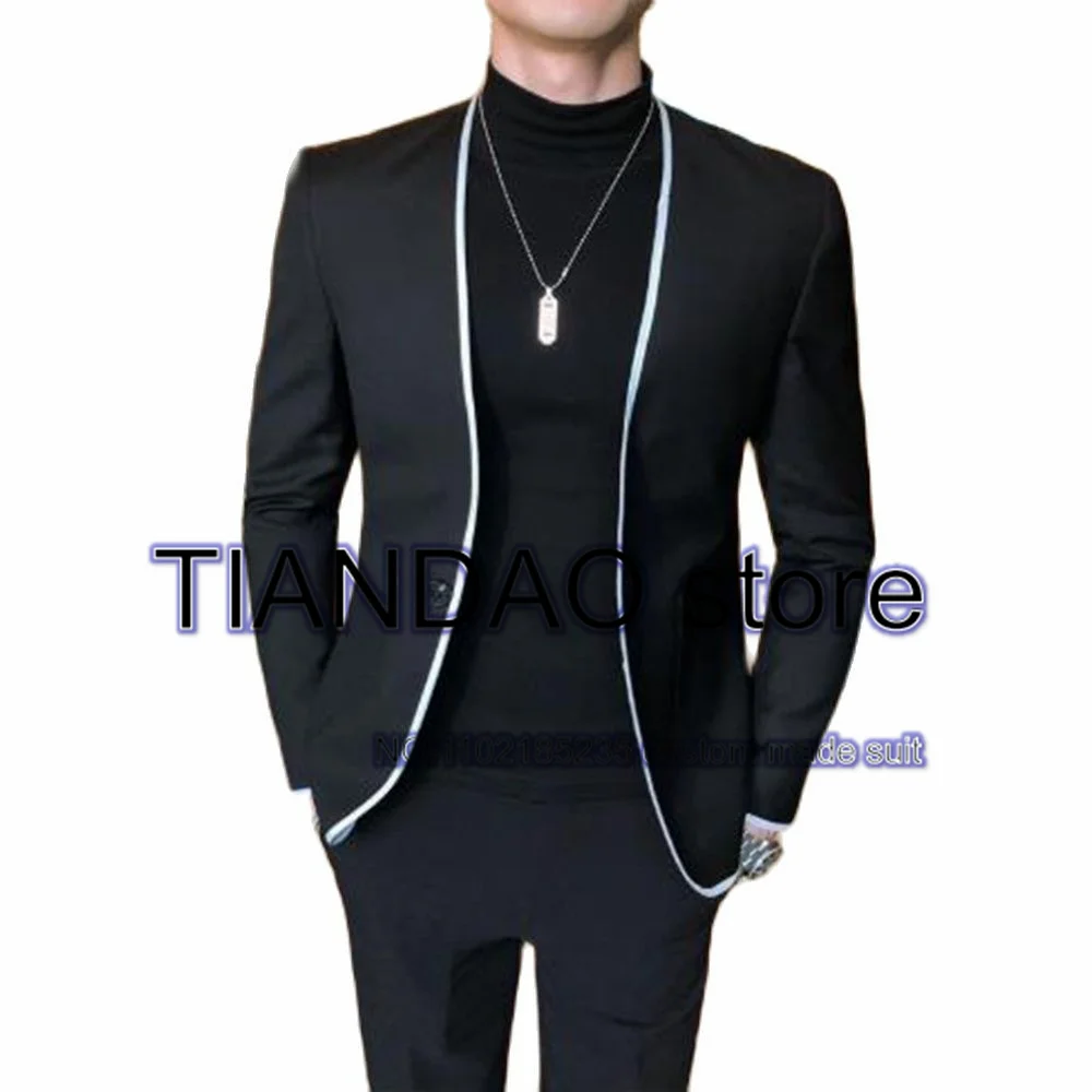 Top Trends: Men&#039;s Suit Business Formal Workwear Jacket Set Wedding Groom Tuxedo Black Blazer Pants 2 Piece Set Conjuntos De Chaqueta Shoppable Styles