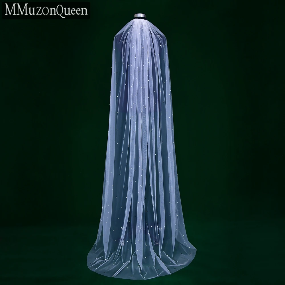 Top Trends: MMQ M61 Long Pearls Wedding Veil For Bridal Beaded Veils With Comb Waltz Length Bride Accessories Bridal Veils 2024 Shoppable Styles