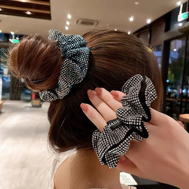 Top Trends: Sparkling Full Rhinestone Hair Tie Scrunchies For Women Girls Party Headdress Hair Accessories Ponytail Elastic Rubber Band Shoppable Styles