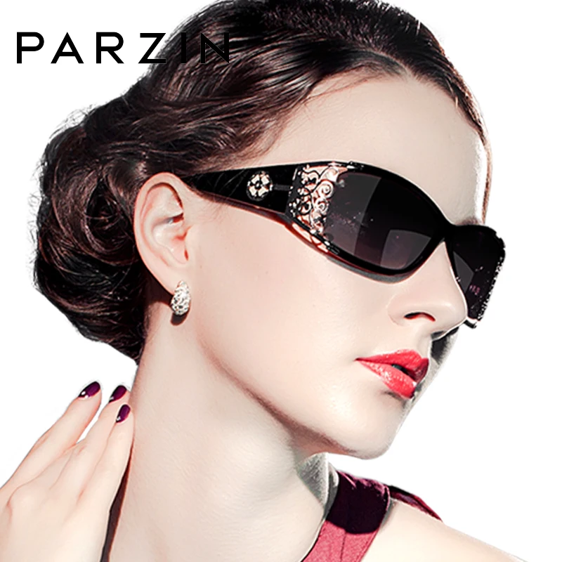 Top Trends: PARZIN Luxury Vintage Fashion Women Polarized Sunglasses Ladies Driving Dark Shades Hollow Lace Feminine Trendy UV400 Eyewear Shoppable Styles