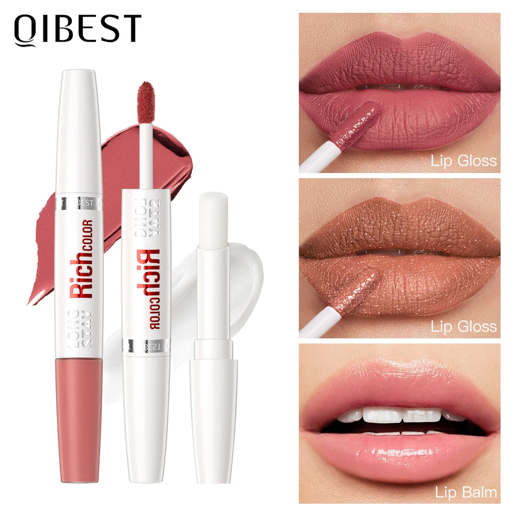 Top Trends: QIBEST 8 Colors Double Head Matte Liquid Lipstick Waterproof Long-Lasting Makeup Lip Balm Reduce Fine Lines Lipgloss Cosmetics Shoppable Styles