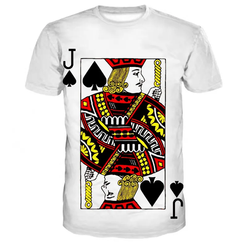 Top Trends: Summer 3D Print Classic Playing Card Pattern T-shirt, Comfortable Men's And Women's O-Neck Oversized Garment Short Sleeve Shirt Shoppable Styles