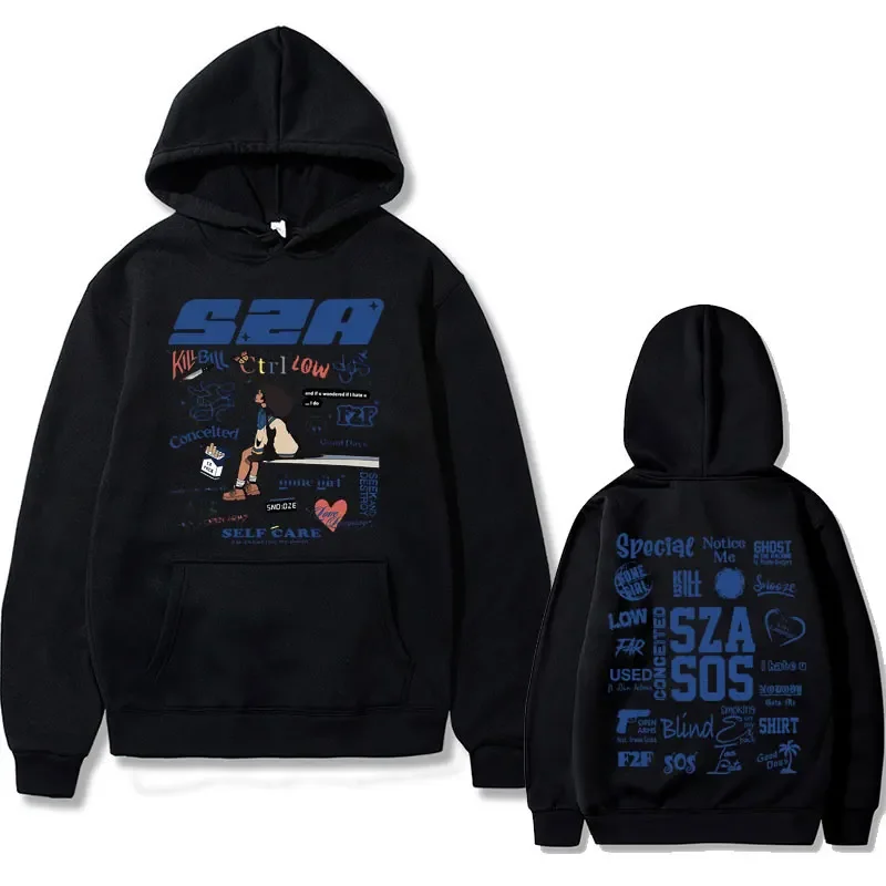 Top Trends: Rapper SZA Sos Album Hoodie Sza Tour 2023 Hoodies Men Women Hip Hop Rap Sweatshirt Man Oversized S.Z.A Concert Print Streetwear Shoppable Styles - Image 3