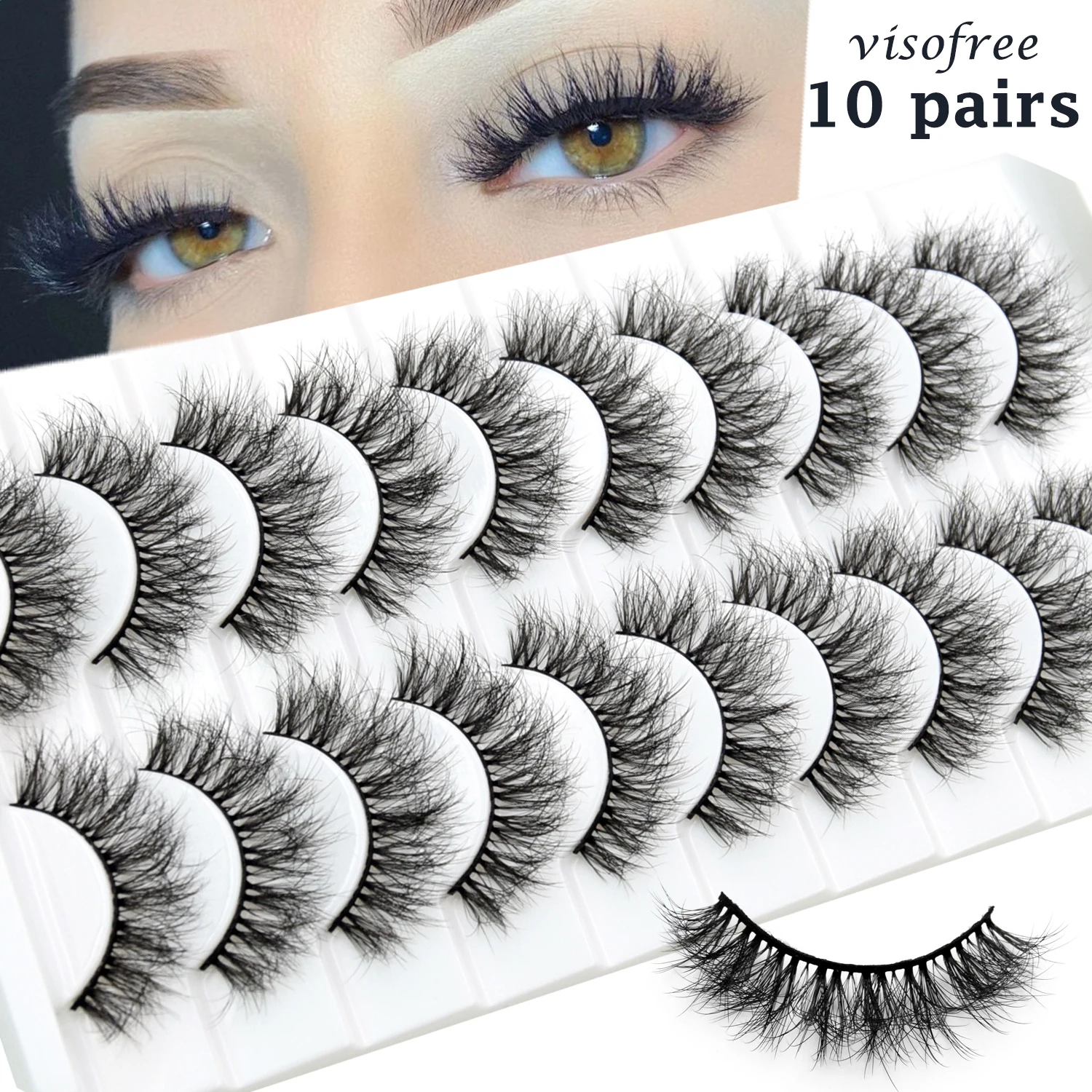 Top Trends: Visofree 3 / 5 / 10 Pairs Natural False Eyelashes Fake Lashes Long Makeup 3D Mink Lashes Extension Eyelash Mink Eyelashes For Beauty Shoppable Styles