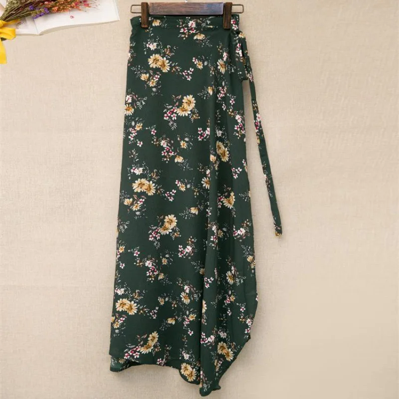 Top Trends: Boho Wrap Waist Tie Long Skirt Summer 2023 New High Waist Irregular Print Beach Dress Vintage Women's Long Skirt Shoppable Styles - Image 4