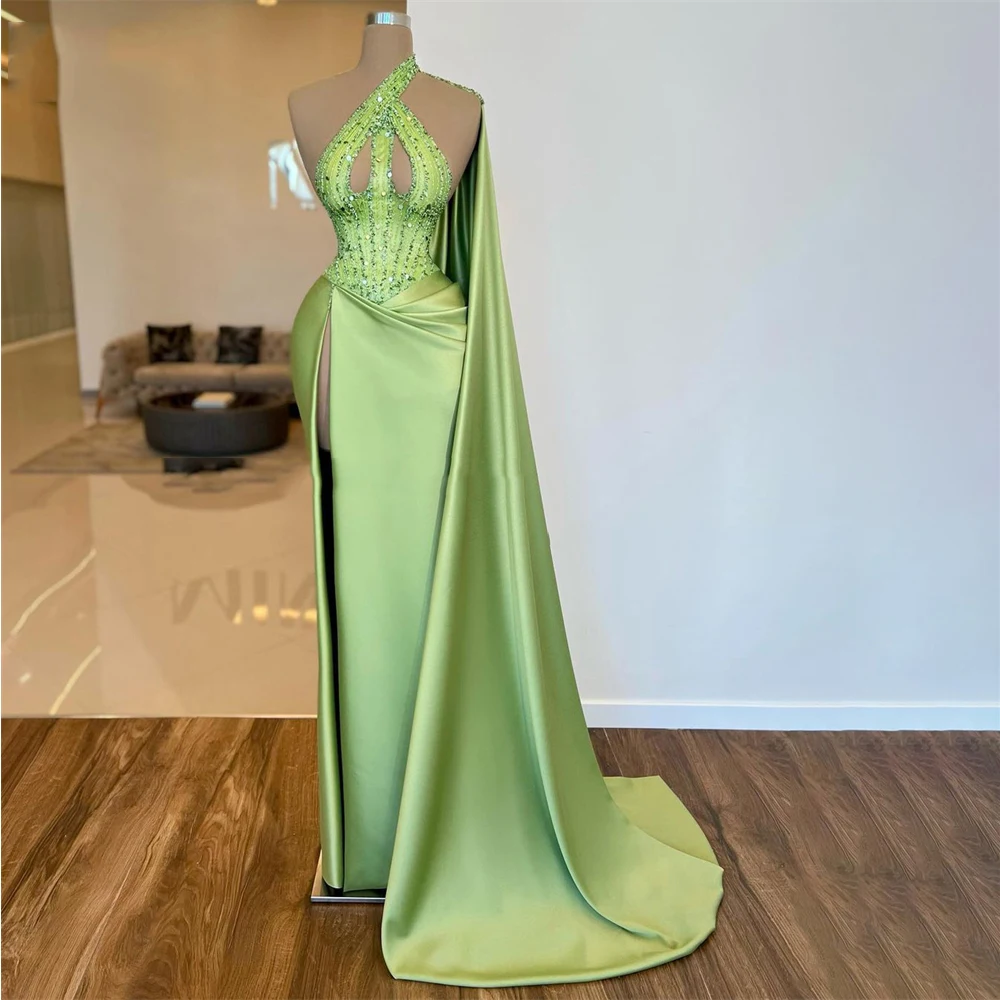 Top Trends: 2024 Unique Designer Mermaid Prom Dresses Sleeveless Dubai Arabic Women Beaded Evening Party Gowns With Split Slit فساتين السهرة Shoppable Styles