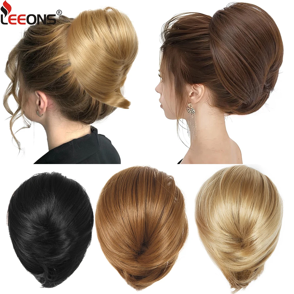 Top Trends: Hair Buns Hair Piece Straight Donut Short Ponytail Hair Bun Extensions Elastic Scrunchies Messy Bun Hair Accessories For Women Shoppable Styles