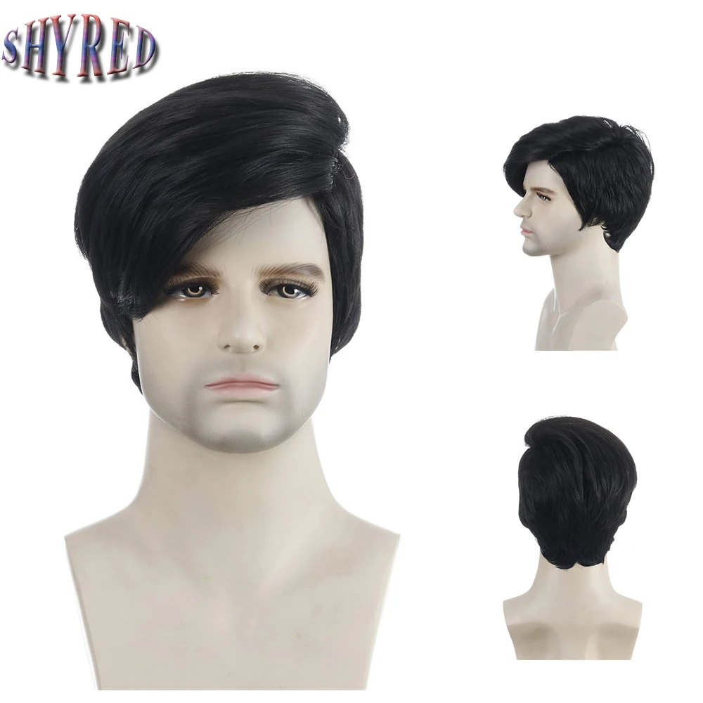 Top Trends: Men's Wig Short Nature Black Synthetic Wig Nature Wavy Heat Resistant Fiber Wig With Bang For Men Daily Party Use Nature Looking Shoppable Styles