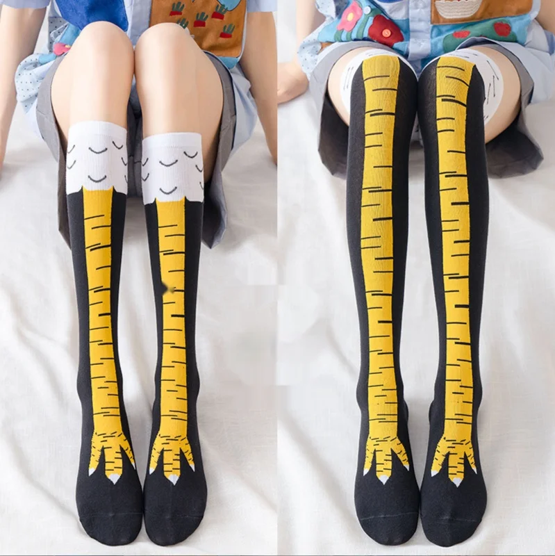 Top Trends: Chicken Long Socks Fashion Cotton Funny 3D Unisex Over Knee High Socks Halloween Christmas Cartoon Gift Thigh Highs Women носки Shoppable Styles