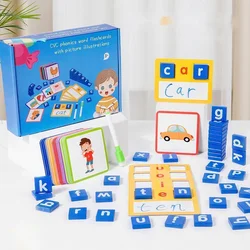 Wooden Montessori Children's Education Pairing English Blocks Learning 