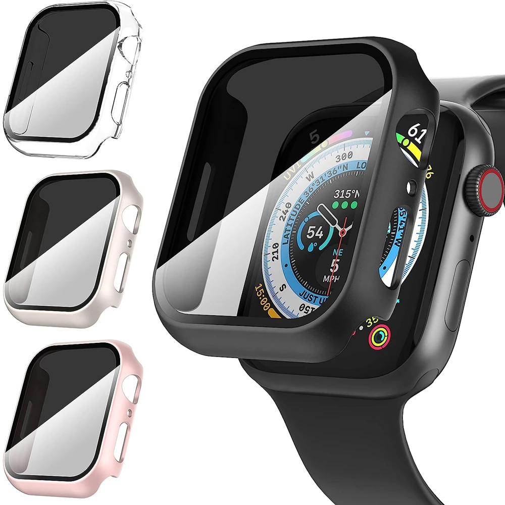 Top Trends: Glass+ Cover For Apple Watch Case 8 7 6 SE 5 9 IWatch Accessorie Screen Protector Apple Watch Serie 44mm 40mm 41mm 45mm 42mm 38mm Shoppable Styles