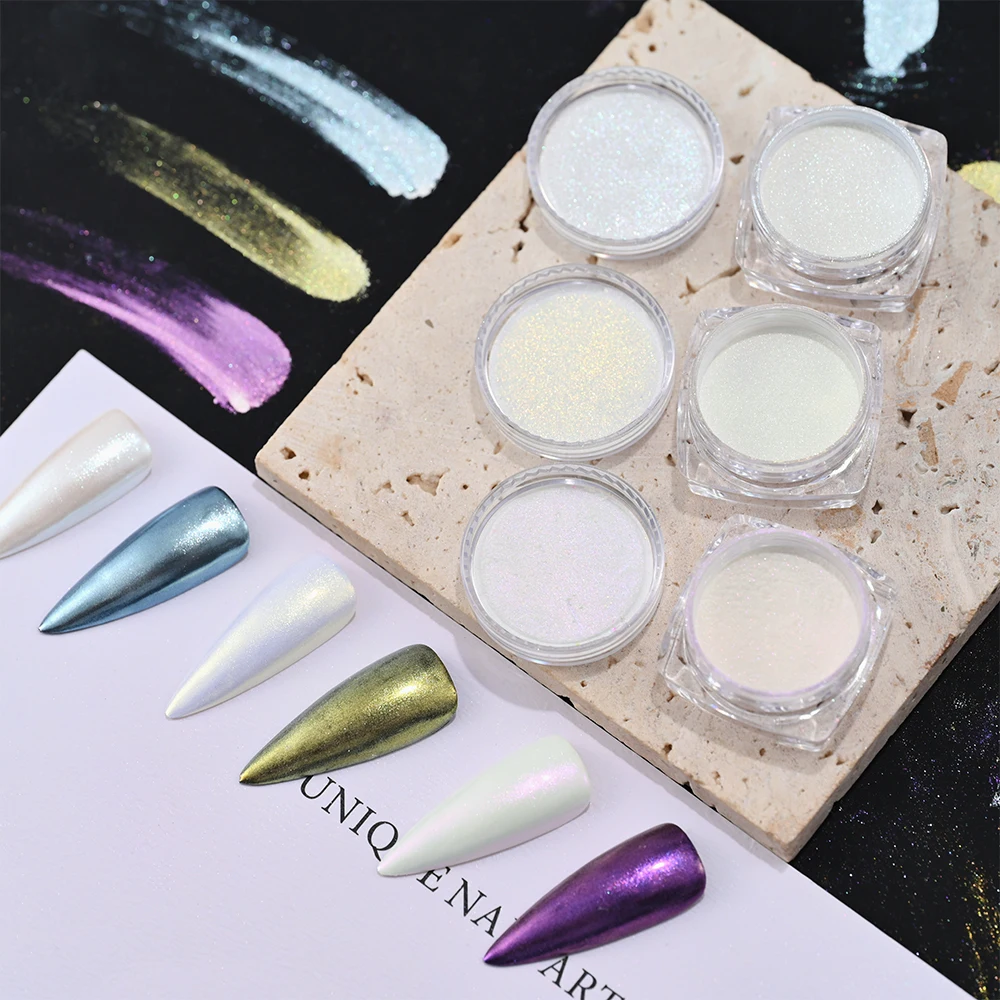 Top Trends: 1Jar Pearl Nail Mirror Powder Pigment Pearlescent Chrome Powder Ice Neon Mermaid Mirror Glitter Pearl Aurora Nail Pigment FT198 Shoppable Styles - Image 3