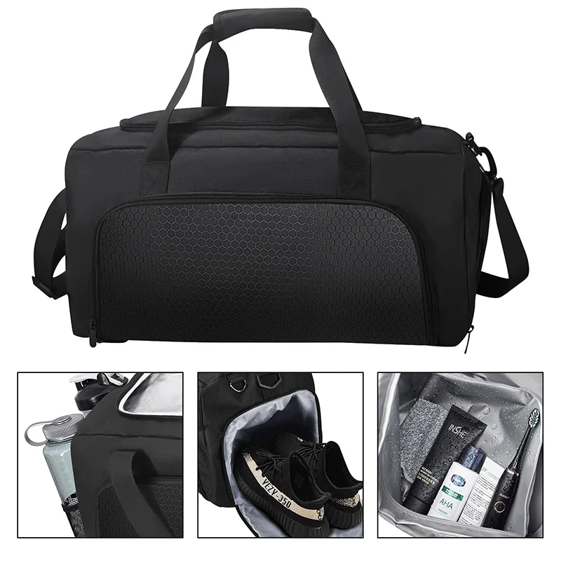 Top Trends: Gym Bag Men Large Capacity Fitness Sports Bags With Shoe Compartment Multifuncation Black Business Travel Duffel Handbag Outdoor Shoppable Styles